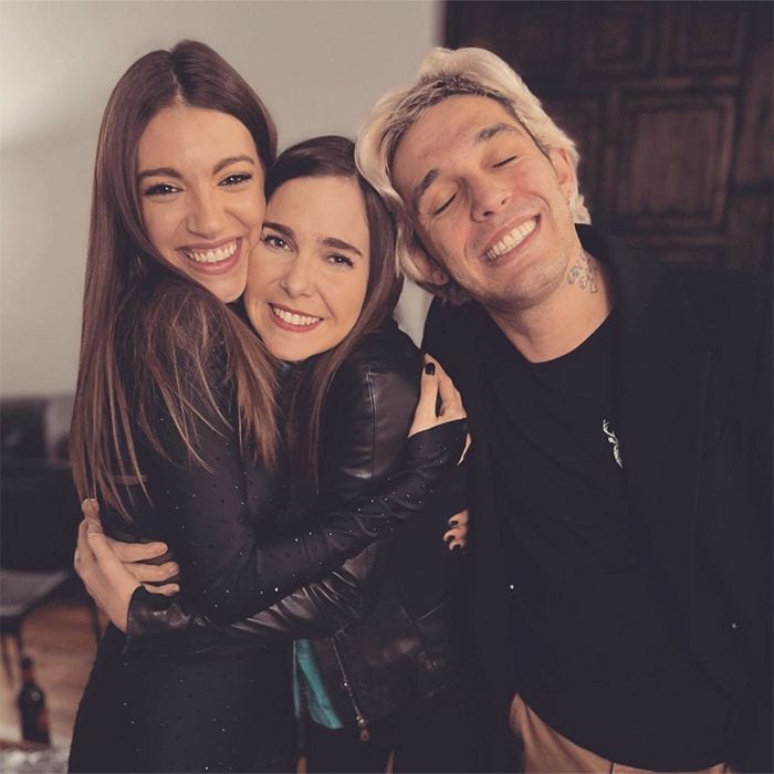 Natalia Sánchez con Victor Elías y Ana Guerra