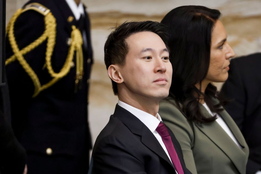 WASHINGTON, DC - JANUARY 20: Shou Zi Chew (C), the CEO of TikTok, attends the United States Capitol on January 20, 2025 in Washington, DC. Donald Trump takes office for his second term as the 47th President of the United States. (Photo by Shawn Thew-Pool/Getty Images)