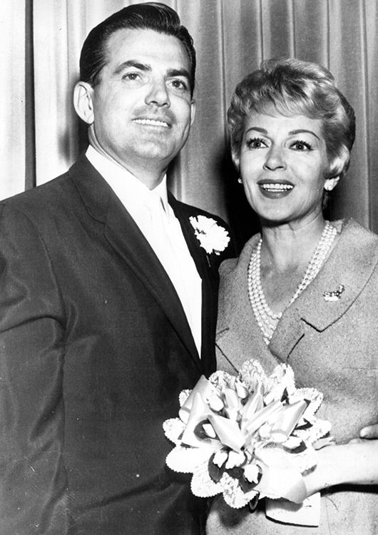 Lana Turner y Fred May en su boda