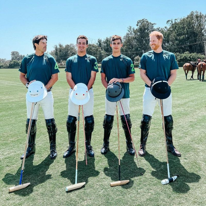 Nacho Figueras y el príncipe Harry en un partido de polo