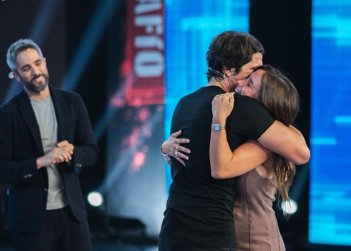 Pablo Castellano y María Pombo en el escenario