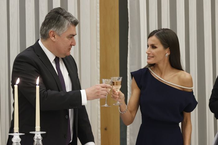 Los Reyes en una cena en su honor en Croacia