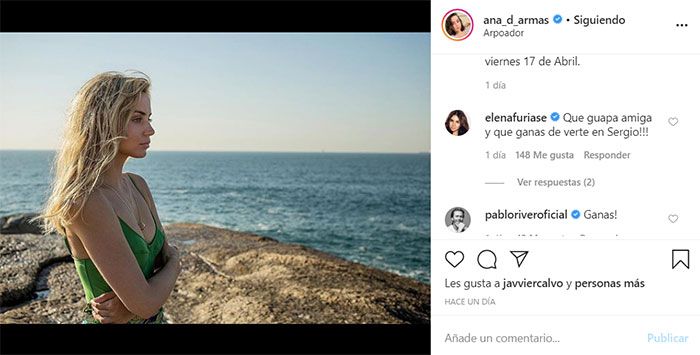 Elena Furiase le dedica un mensaje a su amiga Ana de Armas