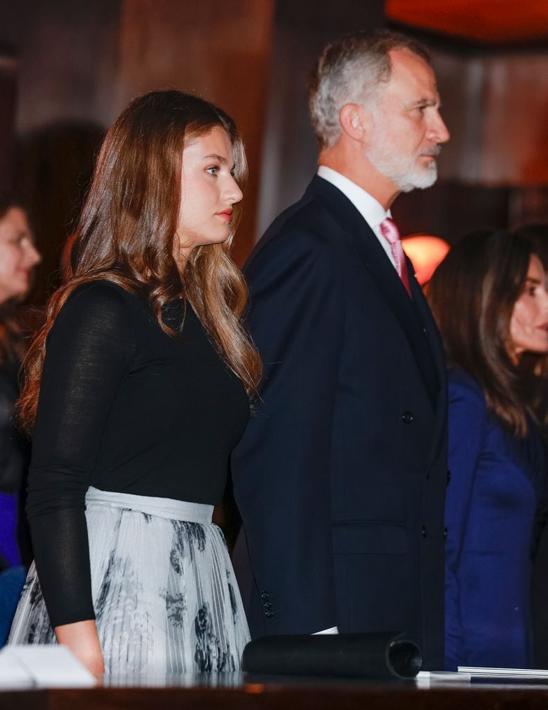 Spanish King Felipe VI and princess of Asturias Leonor de Borbon during the celebration of the 32th edition of the concert of the Princess of Asturias Awards 2024 in Oviedo, on Thursday 24 October 2024.