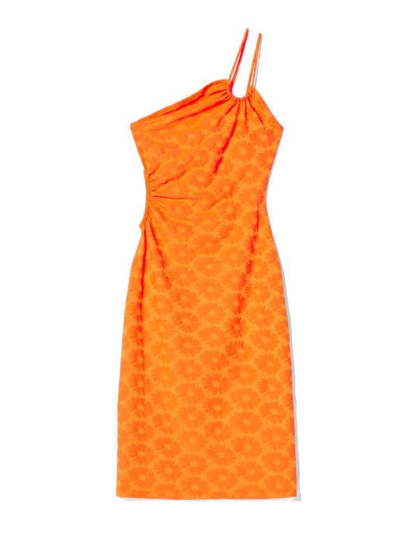 vestido naranja bershka