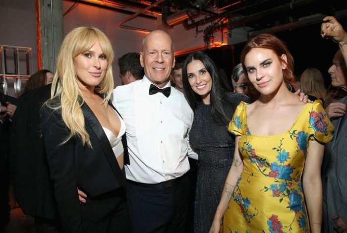 Bruce Willis y Demi Moore con dos de sus hijas