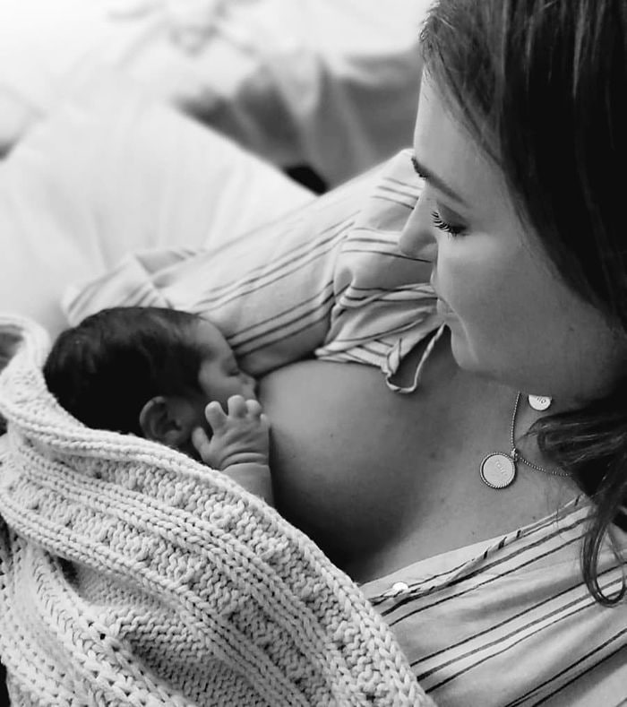 Paula Echevarría con su hijo recién nacido