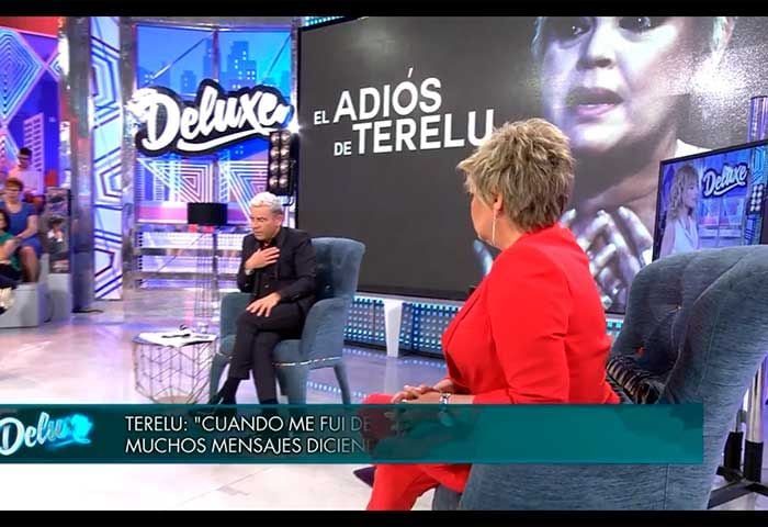 Terelu Campos en el plató del Deluxe