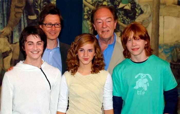 Michael Gambon con sus compañeros de 'Harry Potter'