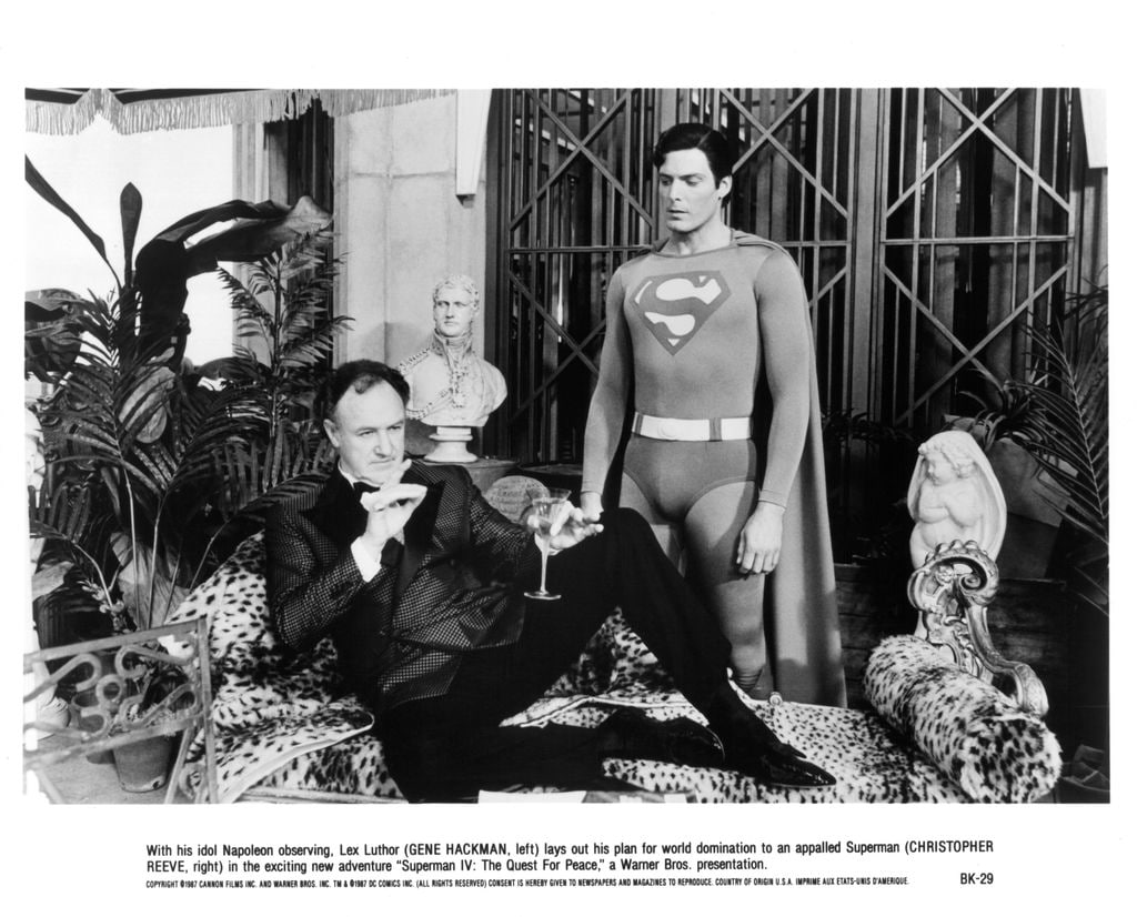  Gene Hackman y Christopher Reeve en una escena de Superman en 1987