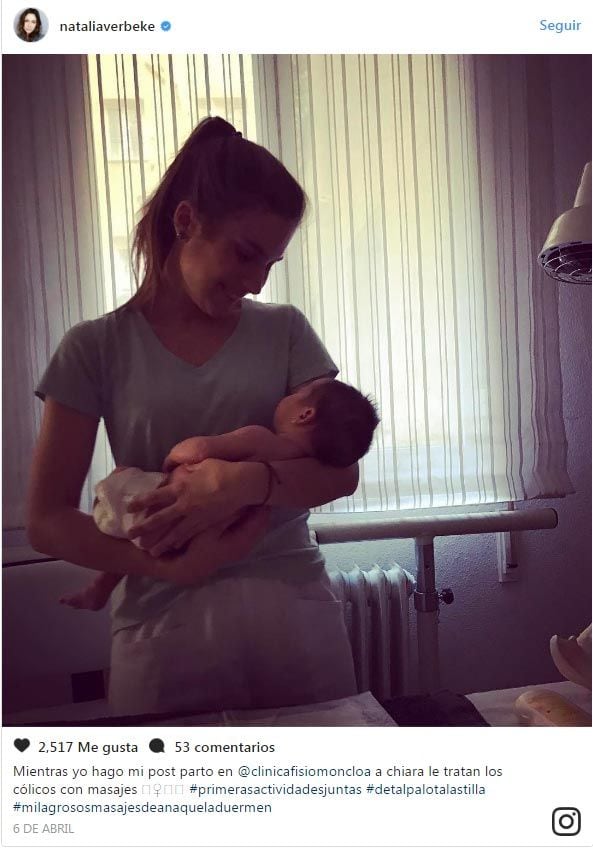 Natalia Verbeke con su hija Chiara