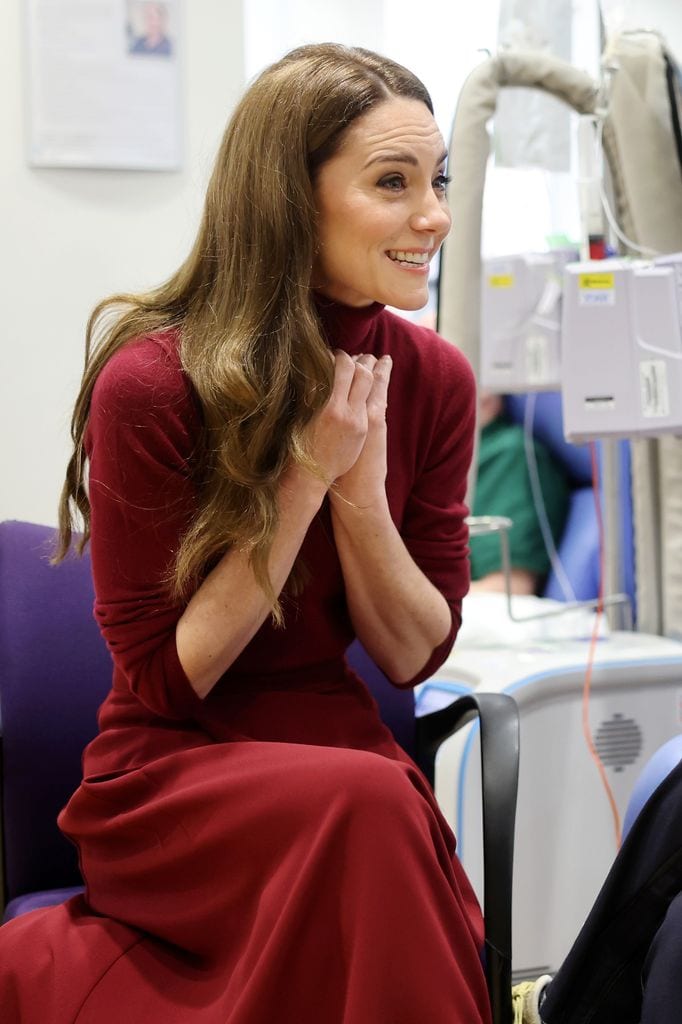 La princesa de Gales, Kate Middleton, en su visita al Royal Marsden Hospital