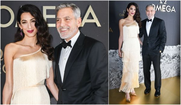 Amal Clooney eligió un Armani Privé para la gala de Omega