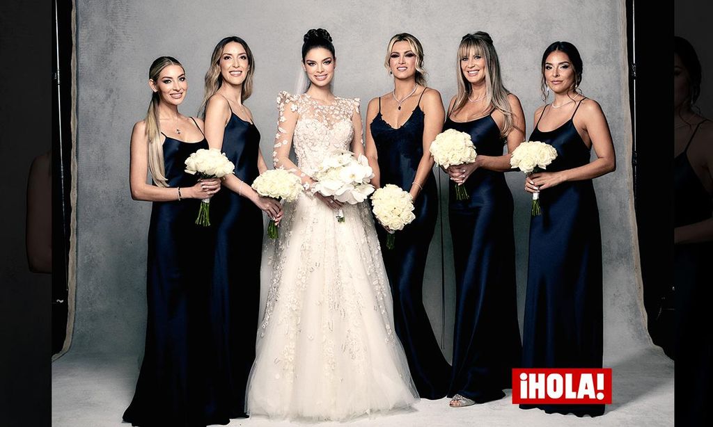 Nadia Ferreira y las damas de honor en su boda