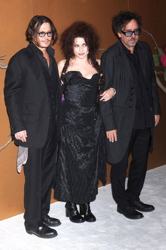 Tim Burton con Johnny Depp y Helena Bonham Carter