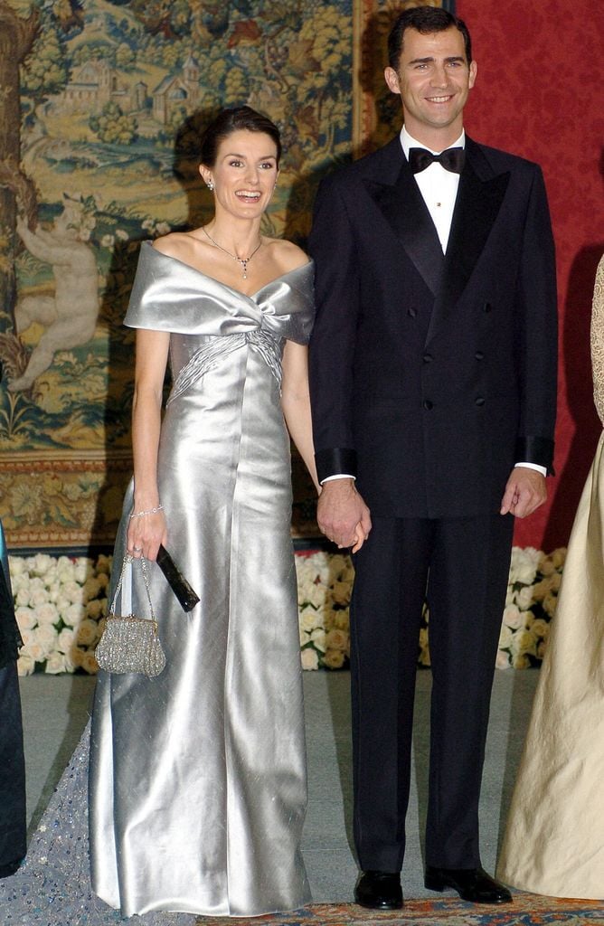 Don Felipe y Doña Letizia en la cena de gala previa a su boda en 2004