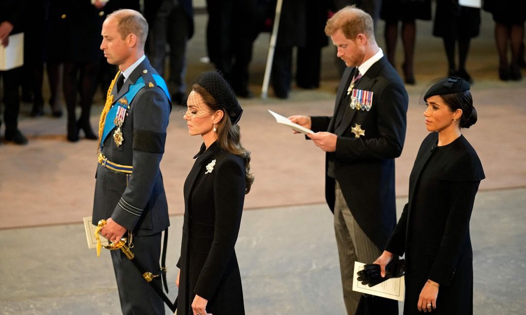 The Prince and Princess of Wales and Prince Harry and Meghan Markle