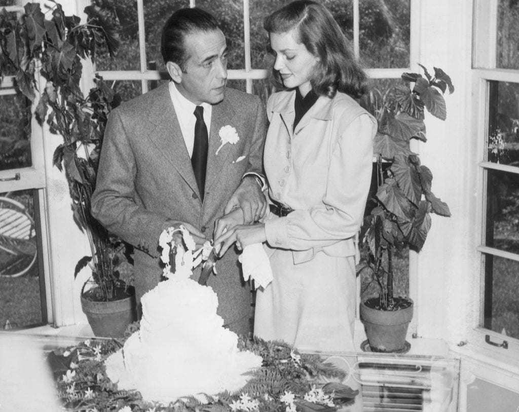 La boda de Humphrey Bogart y Lauren Bacall el 21 de mayo de 1945