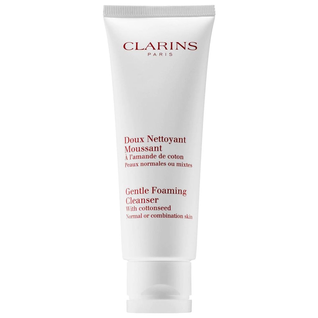clarins gentle foaming cleanser with cottonsee