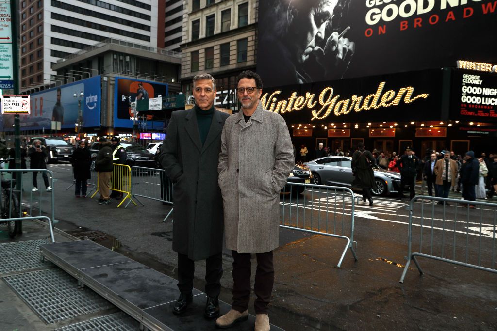  George Clooney y Grant Heslov en la presentación en Broadway de 'Buenas noches, buena suerte' 