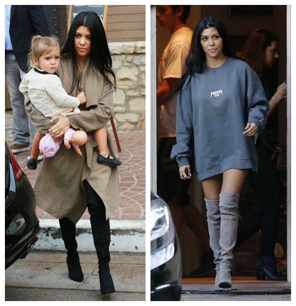 Kourtney Kardashian ha creado tendencia casi sin querer, a base de combinar las sudaderas oversize diseñadas por Kanye West con la bota a medio muslo que está de moda esta temporada.
