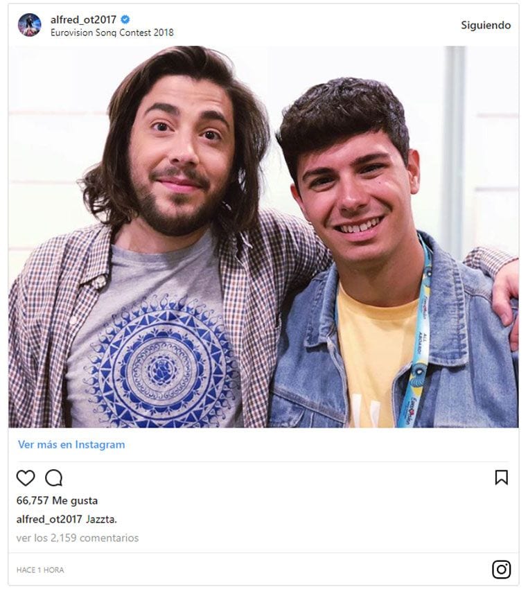 Alfred cumple su sueño de conocer a Salvador Sobral