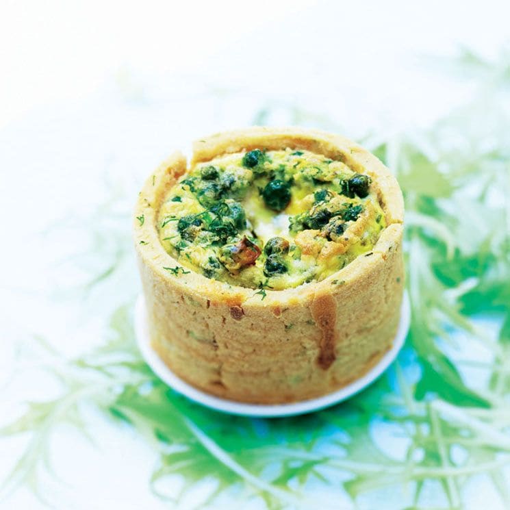 quiche guisantes menta