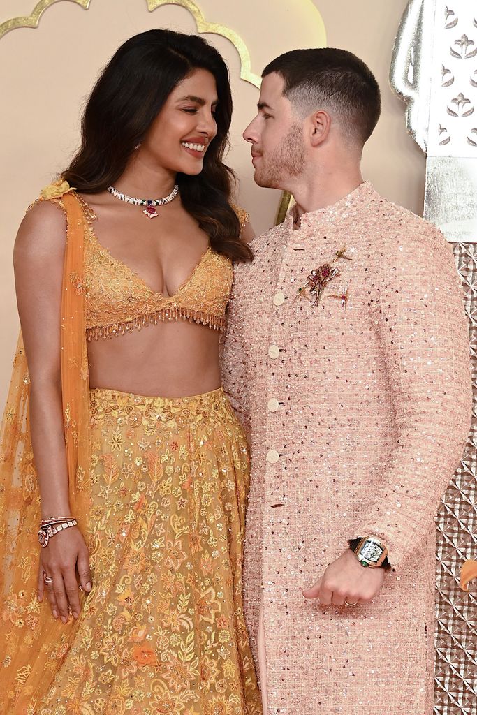 Priyanka Chopra y Nick Jonas en la boda de Anant Ambani
