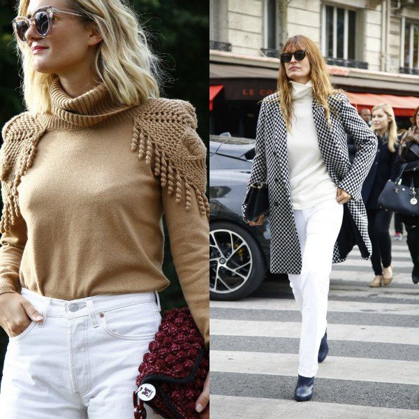 El blanco no está reñido con el otoño: recupera tus vaqueros all white del armario de verano combinándolos con un abrigo gris o con efecto damero...
