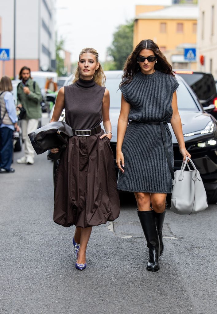 Teresa Andres Gonzalvo y Marta Lozano en el desfile de Tod's