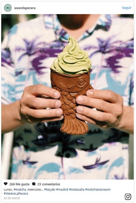 'Taiyaki' de té matcha, en La Pecera.
