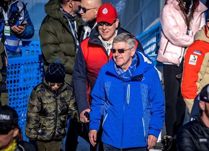 Alberto de Mónaco y su hijo en Los Alpes