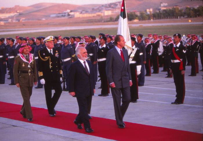 El rey Juan Carlos con Hussein de Jordania