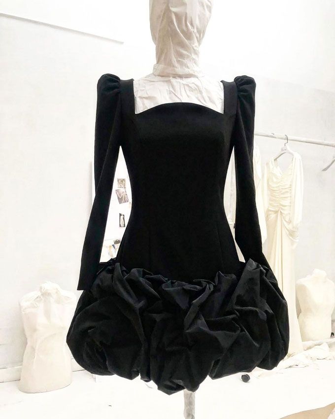 Vestido de invitada negro Boüret