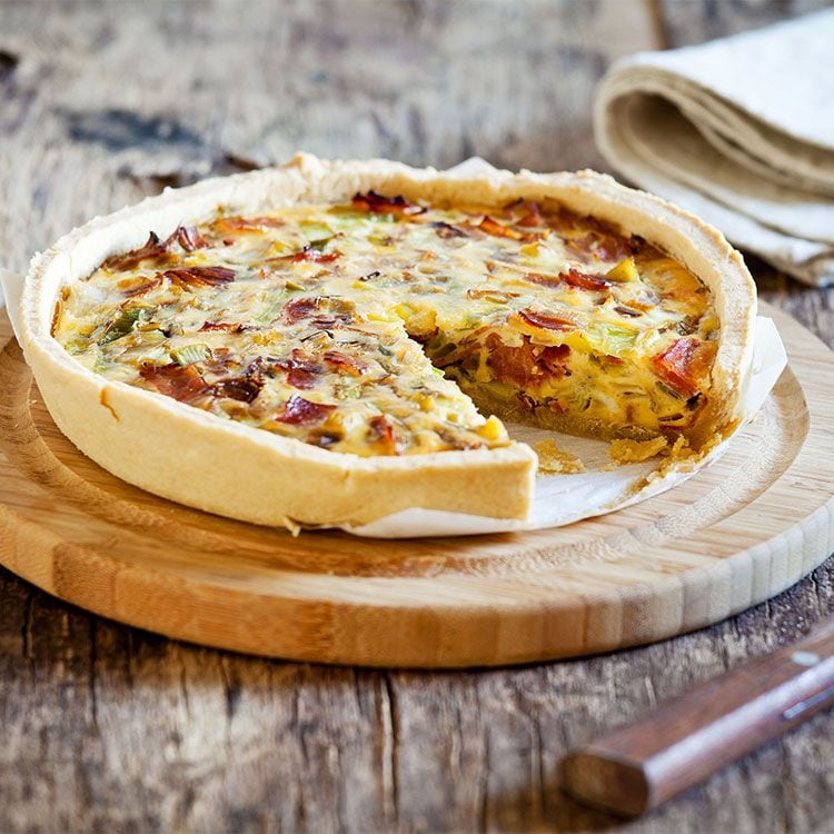 'Quiche' de guisantes y beicon