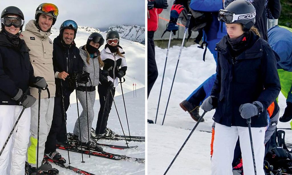 
Arriba, Helene Svedin. Abajo, Beltrán, junto a Luis Figo y su mujer en la foto de familia. Al lado, Stella, la hija pequeña del matrimonio. 
