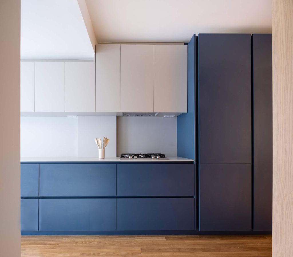 Cocina en azul y blanco