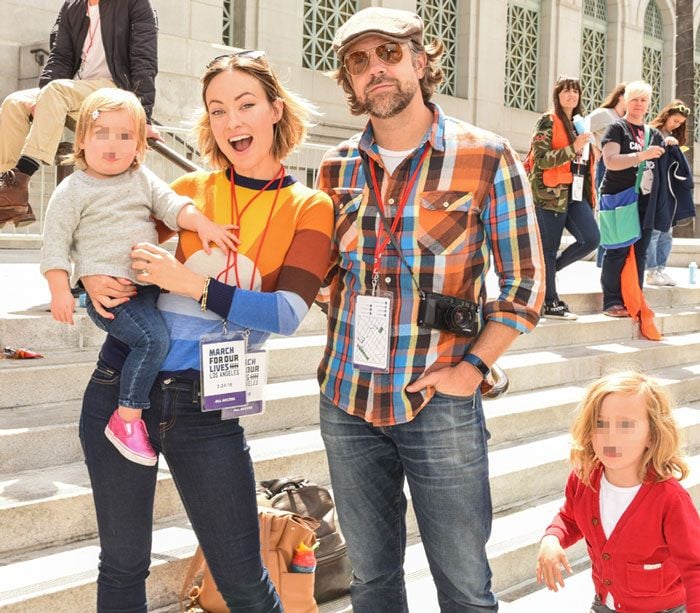 Imagen de Olivia Wilde y Jason Sudeikis junto a sus hijos 