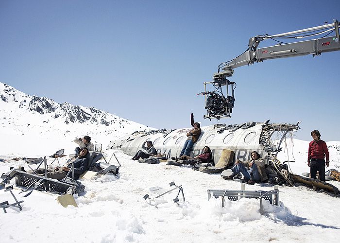 Rodaje La sociedad de la nieve 