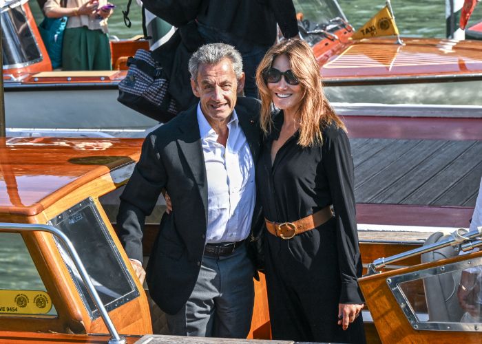 Carla Bruni y Nicolas Sarkozy en el Festival de Venecia