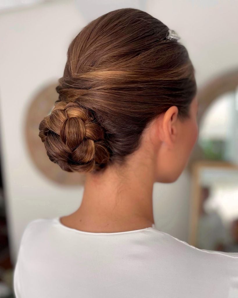 Moño con trenza para novias