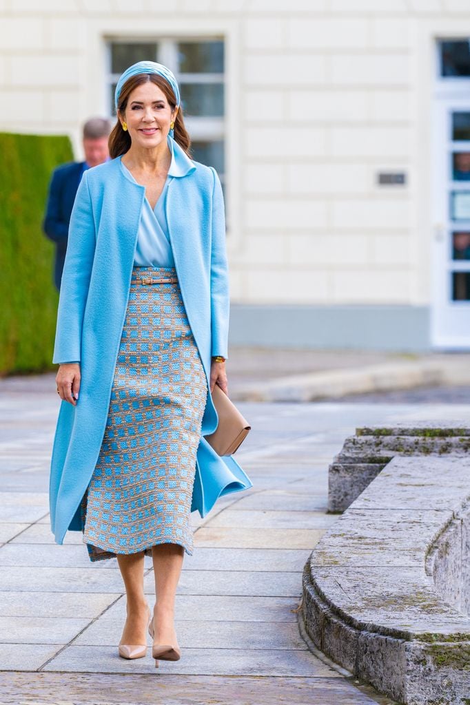 Queen Mary during an official visit from the Danish Royal Couple to Germany. Danish Royals official visit to Berlin, Germany - 21 Oct 2024