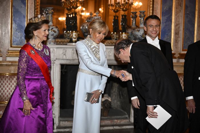 Cena de gala de los reyes de Suecia al matrimonio Macron