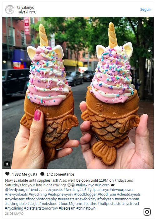 Los 'Taiyakis Unicornio', otra de las propuestas de 'Taiyaki NYC' que causa furor.
