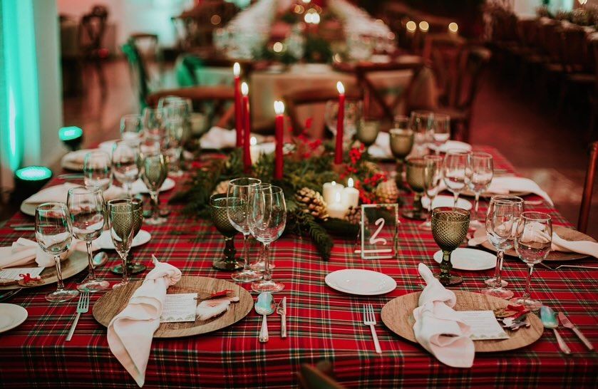 Decoración de bodas de invierno en Navidad