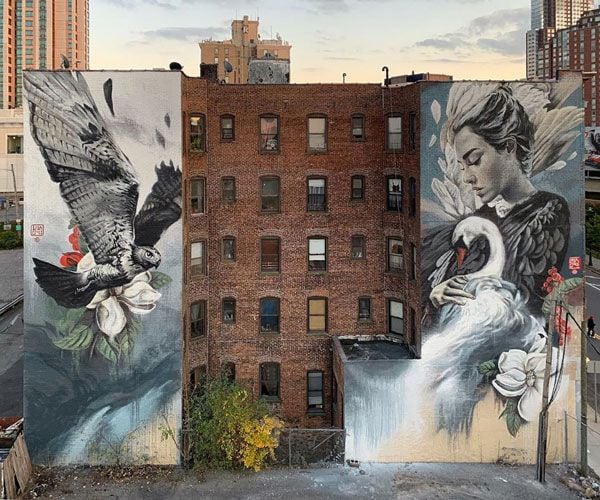 Mural de Blanca Suárez en Nueva York