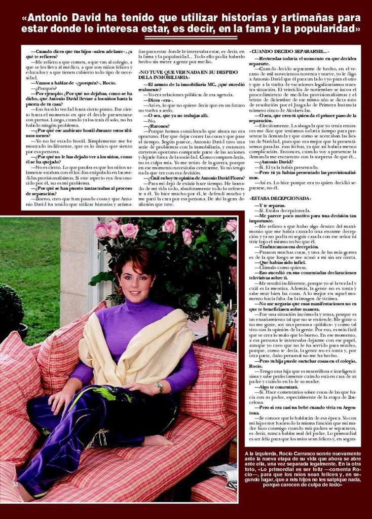 Rocío Carrasco entrevista ¡HOLA! 2001