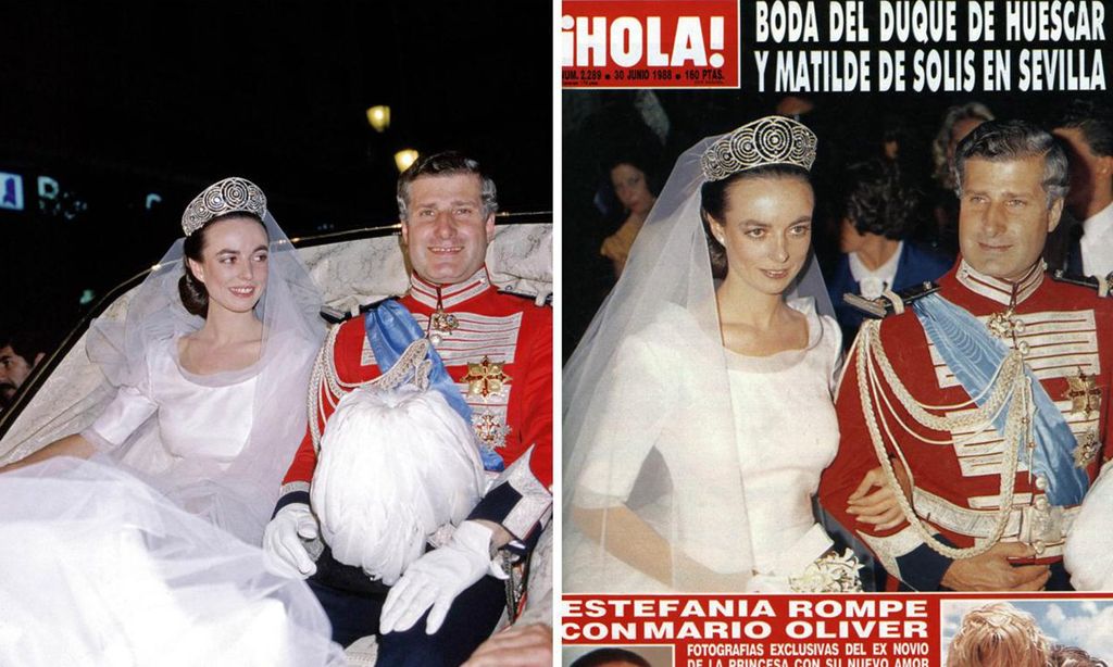 
La boda de Carlos Fitz-James y Matilde Solís, padres de Carlos, en 1988.
