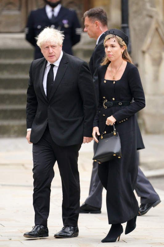 Boris Johnson y Carrie Symonds en el funeral de Isabel II