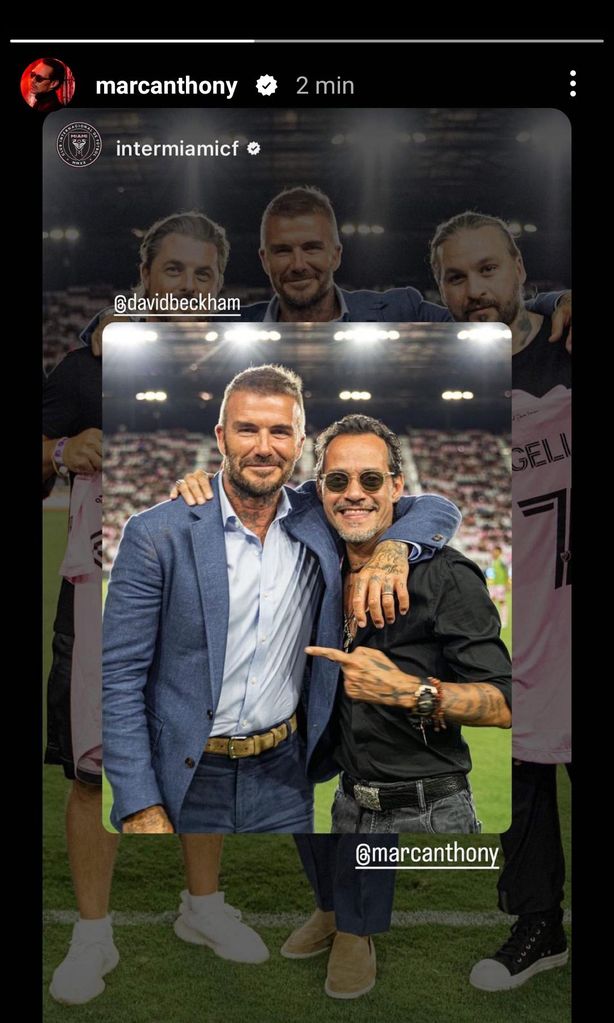 Marc Anthony y David Beckham